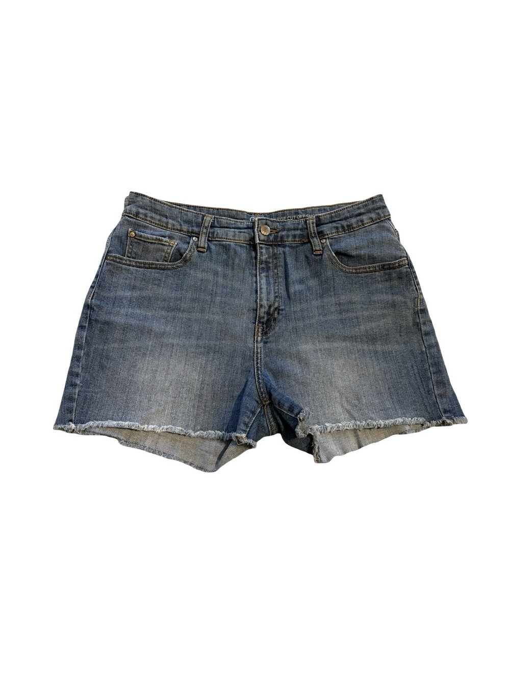 GAP Denim High Rise Jean Shorts Button Fly Size 10/30 raw hem